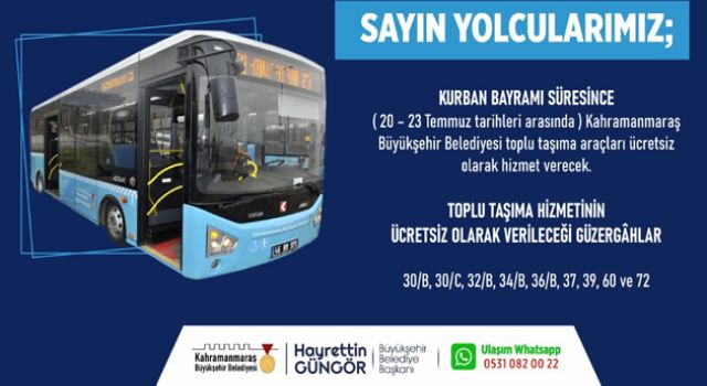 Büyükşehir Otobüsleri Bayramda Ücretsiz