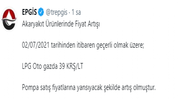 Otogaza Büyük Zam