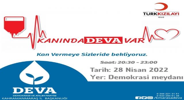 DEVA Partisinden Kan Bağışı