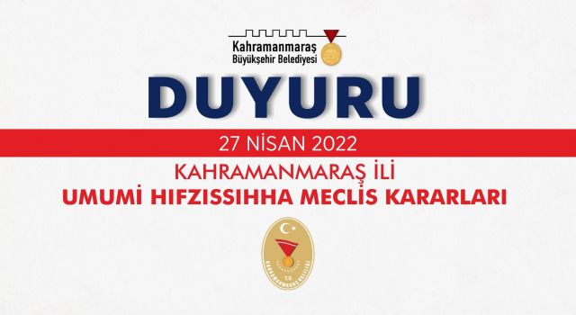 İl Umumi Hıfzıssıhha Meclis Kararı Yayınlandı