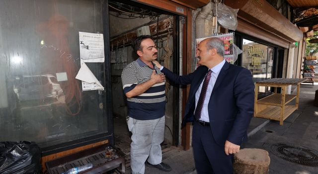 BAŞKAN OKAY’DAN DEMİRCİLER ÇARŞISI ESNAFINA ZİYARET