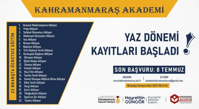 Kahramanmaraş Akademi’de Yaz Dönemi Kayıtları Başladı