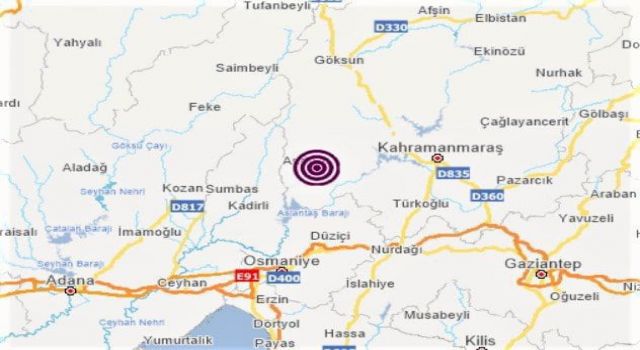 Andırın’da 3.8 Şddetinde Deprem    