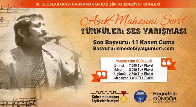 Âşık Mahzuni Şerif Türküleri Ses Yarışması’nda Başvurular Başladı!