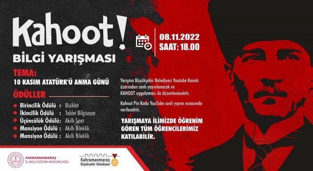 Büyükşehir, “Atatürk’ü Anma Günü” Temalı Kahoot Bilgi Yarışması Düzenliyor