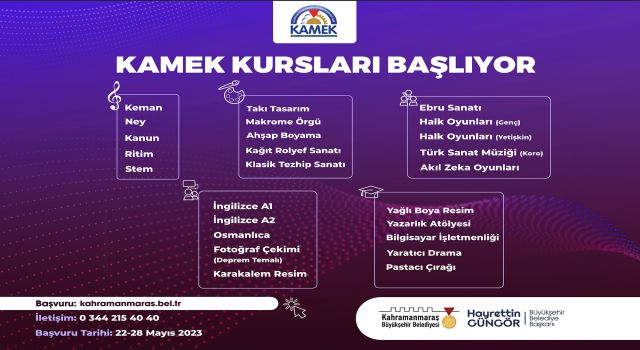 Büyükşehir’in KAMEK Kurslarında Yeni Dönem Kayıtları Başladı!