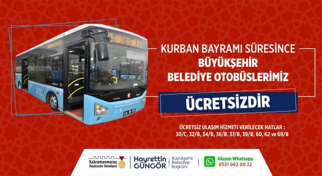 Büyükşehir Otobüsleri Bayramda Ücretsiz Ulaşım Hizmeti Verecek