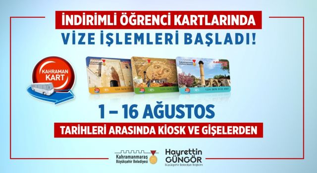 İndirimli Öğrenci Kartlarında Vize İşlemleri Başladı!