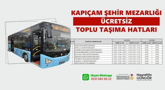 Büyükşehir, Kapıçam Mezarlığı İçin Ücretsiz Seferleri Duyurdu