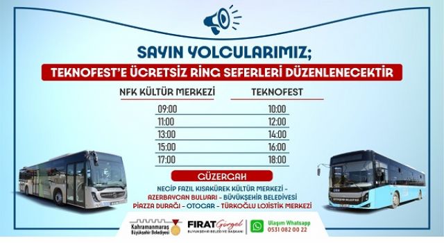 Büyükşehir’den TEKNOFEST’e Ücretsiz Ring Seferi