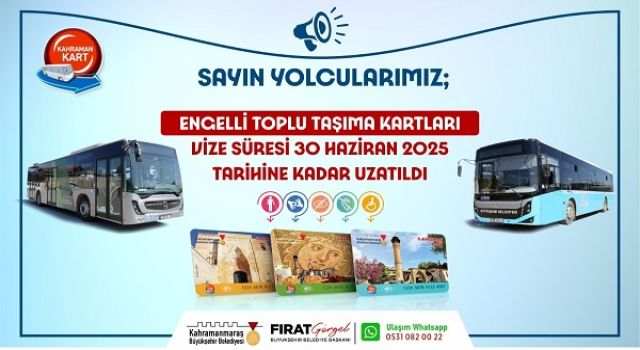 Engelli Toplu Taşıma Kartlarının Vizesi Uzatıldı!