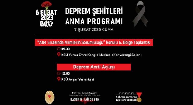 Deprem Şehitleri Anma Programı 7 Şubat’ta Gerçekleştirilecek Programlarla Noktalanacak