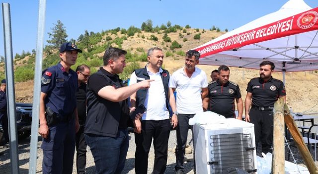 Başkan Toptaş ve Kaymakam Çiğdem, yangın bölgesinde vatandaşları ziyaret etti