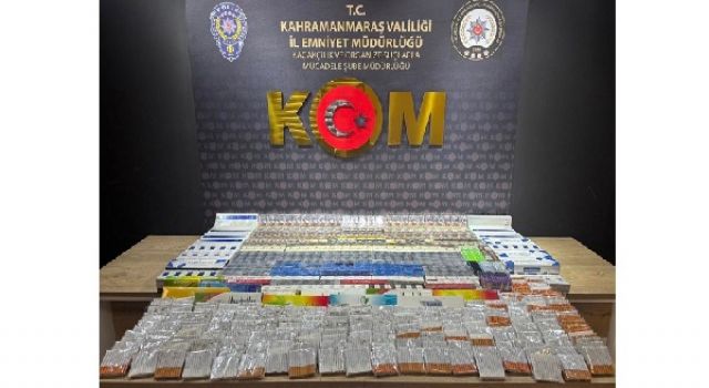 Kahramanmaraş’ta kaçak sigara ve sahte plaka operasyonu