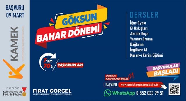 Göksun’da KAMEK Kurslarına Kayıtlar Başladı!