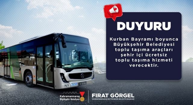 Büyükşehir’den Bayramda Ücretsiz Ulaşım Desteği