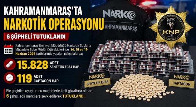 Kahramanmaraş’ta Narkotik Operasyonu: 6 tutuklama