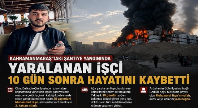 Şantiye Yangınında Yaralanan İşçi 10 Gün Sonra Hayatını Kaybetti