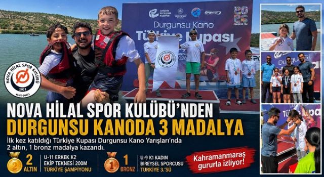 Kahramanmaraşlı Spor Kulübü’nden durgunsu kanoda 3 madalya