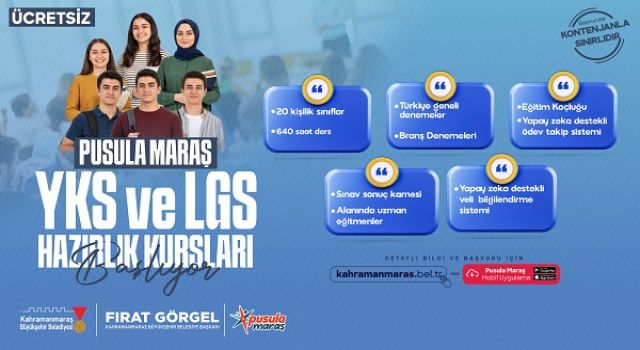 Başkan Görgel Müjdeyi Verdi; Pusula Maraş Eğitim Merkezine Başvurular Başladı!