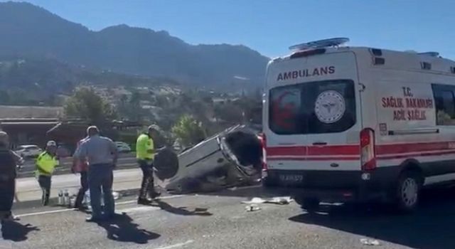 Otomobilin takla attığı kazada 1 kişi öldü, 4 kişi yaralandı