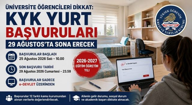 Üniversite öğrencileri dikkat: KYK yurt başvuruları 29 Ağustos'ta sona erecek 