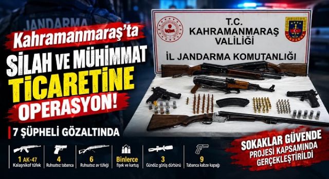 Kahramanmaraş’ta silah ve mühimmat ticareti operasyonu: 7 şüpheli gözaltında