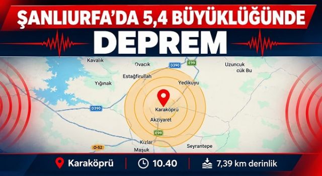 Şanlıurfa'da 5,4 büyüklüğünde deprem 