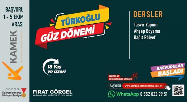 KAMEK ile Her İlçede Eğitim; Türkoğlu ve Göksun’da Kurs Kayıtları Başladı