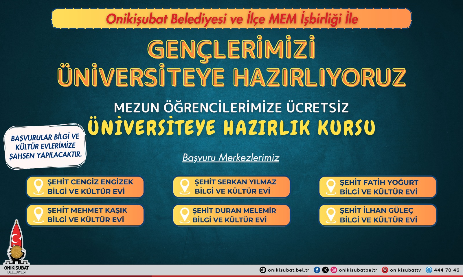 onikişubat üniversite hazırlık