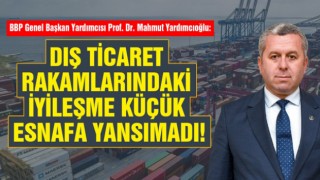 Prof. Dr. Yardımcıoğlu: Dış Ticaret Rakamlarındaki İyileşme Küçük Esnafa Yansımadı!