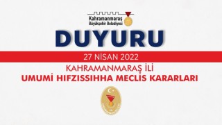 İl Umumi Hıfzıssıhha Meclis Kararı Yayınlandı