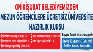 Onikişubat Belediyesi Üniversite Hazırlık Kurslarına Başlıyor