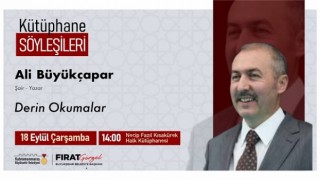 Kütüphane Söyleşileri’nde Yazar Ali Büyükçapar Okurlara Seslenecek