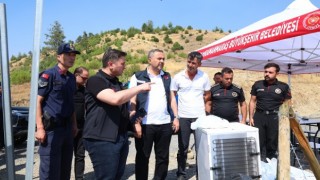 Başkan Toptaş ve Kaymakam Çiğdem, yangın bölgesinde vatandaşları ziyaret etti