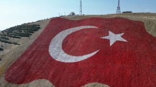 Başkan Toptaş, dünyanın en büyük bayrağını şehit aileleri ve gazilerle tamamladı