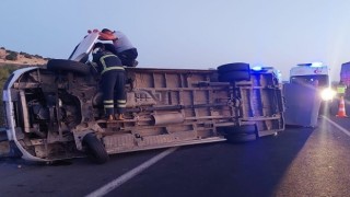 Kahramanmaraş’ta otoyolda minibüs devrildi: 1 yaralı 
