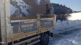 Onikişubat Belediyesi’nden kırsalda aralıksız karla mücadele