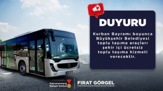 Büyükşehir’den Bayramda Ücretsiz Ulaşım Desteği