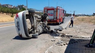 Kahramanmaraş’ta otomobil devrildi: Sürücü yaralandı