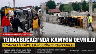 Kamyon Devrildi: 1 Kişi Yaralandı