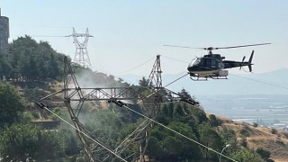 Helikopterle Yüksek Gerilim Hattı Temizliği Vatandaşları Şaşırttı
